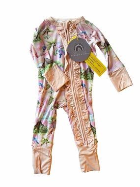 NWT Dinosaur Ruffle Bamboo Zippy- 0-3M